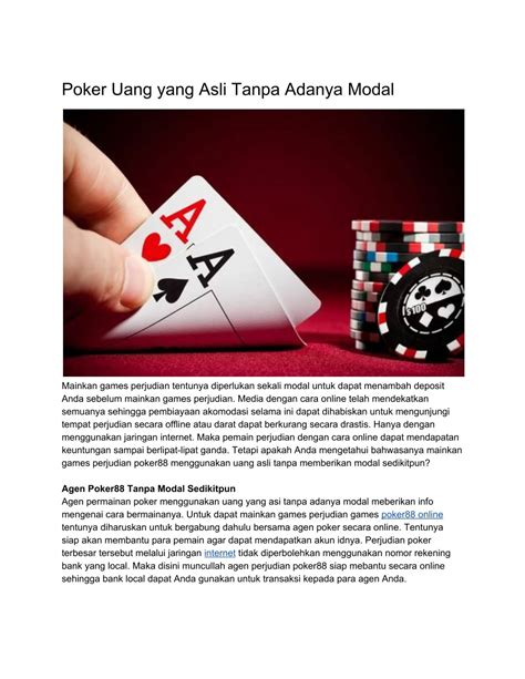 poker tanpa modal