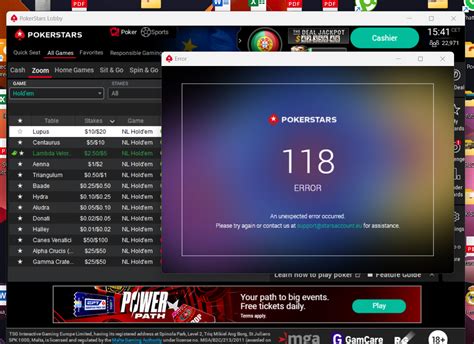 pokerstars casino error 118 ytmt luxembourg