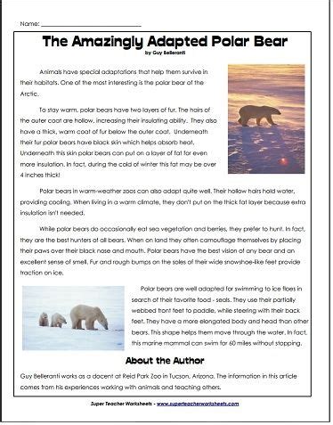 Polar Bear Article Super Teacher Worksheets Polar Puzzle Answer Key - Polar Puzzle Answer Key