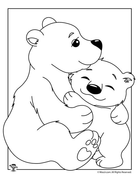 Polar Bear With Baby Coloring Page Polar Bear Pictures To Colour - Polar Bear Pictures To Colour