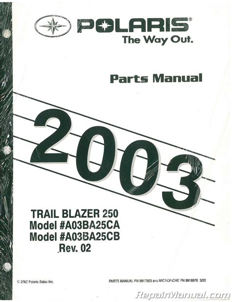 Download Polaris Trail Blazer 250 400 2003 Service Repair Manual 