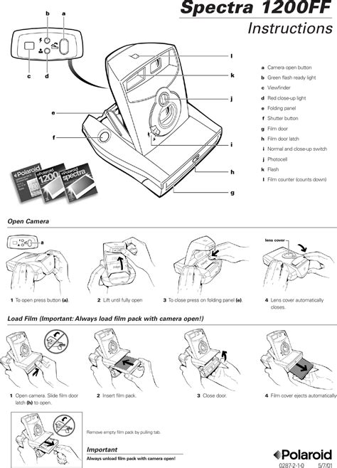 Download Polaroid Spectra 1200 Ff User Guide 