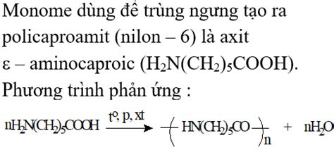 policaproamit | Cho cc polime polivinyl clorua xenlulozo policaproamit
