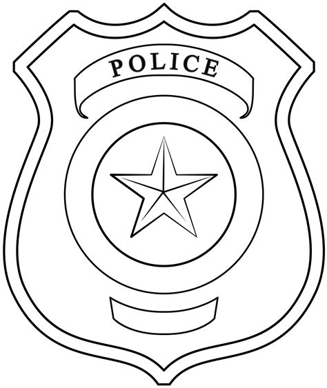 Police Badges Coloring Pages Coloring Nation Printable Pictures Of Police Badges - Printable Pictures Of Police Badges