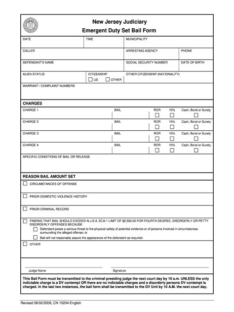 Police Bail Sheet Template