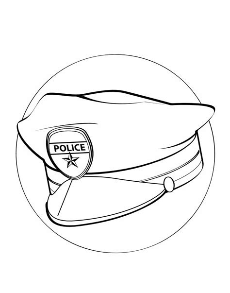 Police Hat Coloring Page For Labor Day Police Hat Coloring Page - Police Hat Coloring Page