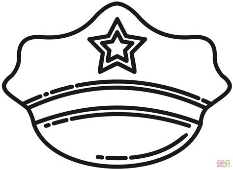 Police Hat Coloring Page Police Hat Coloring Page - Police Hat Coloring Page