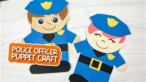 Police Officer Paper Bag Puppet Craft Free Template Community Helper Paper Bag Puppets Template - Community Helper Paper Bag Puppets Template