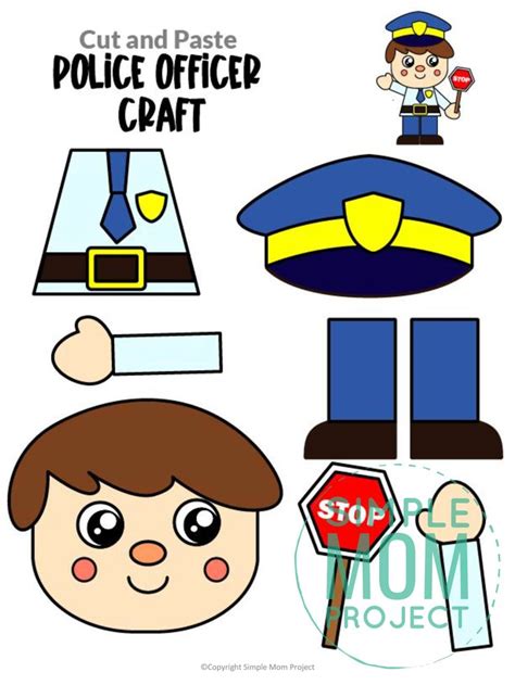 Police Officer Printable Craft   Police Officer Finger Puppet Printable Career Day Coloring - Police Officer Printable Craft