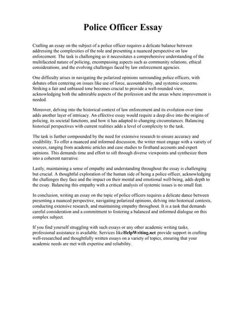 police recruiting essay