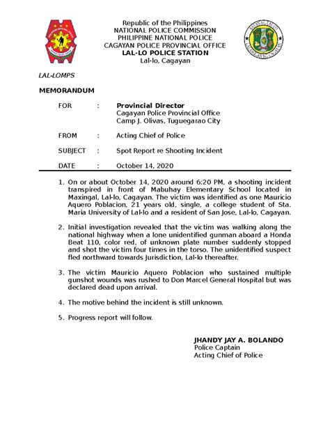 police spot report
