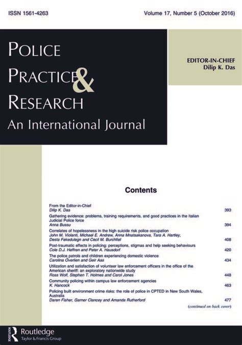 Read Online Police Practice And Research An International Journal 