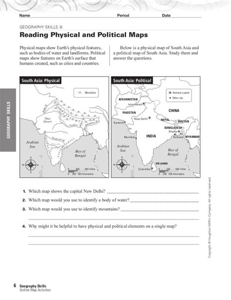 Political And Physical Maps Worksheet Teaching Resources Tpt Political Map Worksheet - Political Map Worksheet