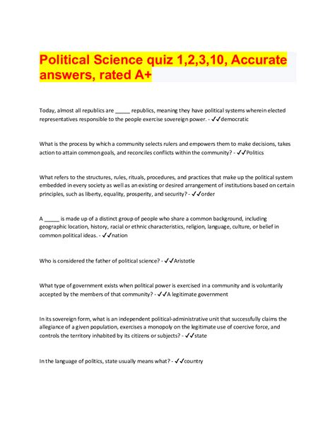 Download Political Science Exam Questions And Answers 