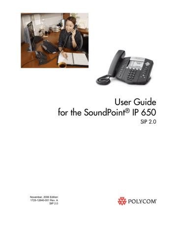 Read Polycom Soundpoint Ip 650 User Guide 