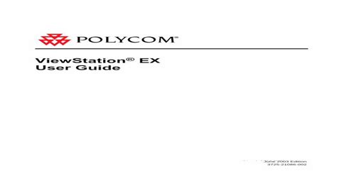 Read Online Polycom Viewstation Ex User Guide 