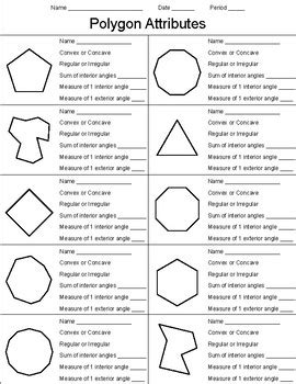 Polygon Attributes Worksheet   Polygons Attributes Worksheet By Teach Simple - Polygon Attributes Worksheet
