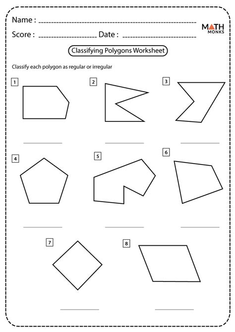 Polygons Worksheets Math Worksheets 4 Kids Angles Of Polygons Coloring Activity Key - Angles Of Polygons Coloring Activity Key