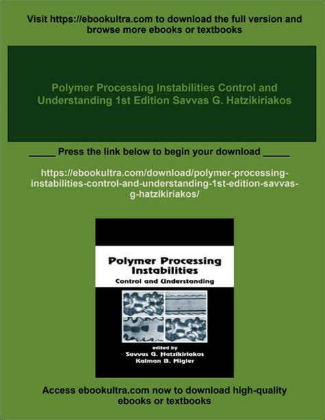 polymer processing instabilities understanding and