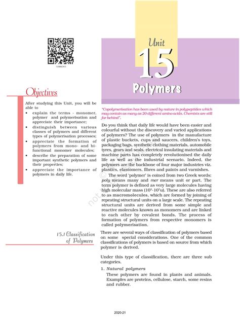 Polymers Ncert Pdf