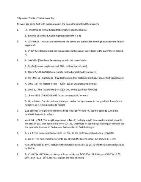 Download Polynomial Test Solution And Answers 