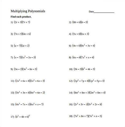Read Polynomial Word Problems With Answer 