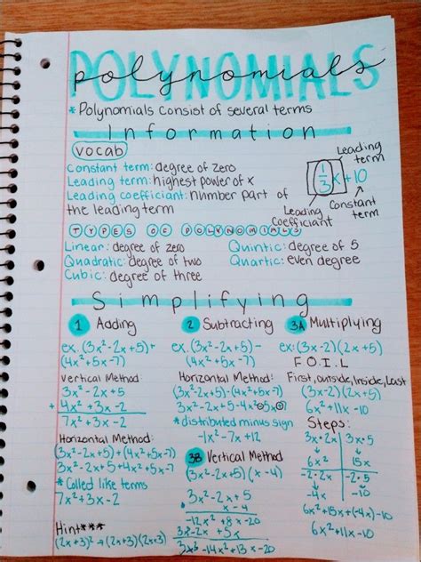 Polynomials Notes 1