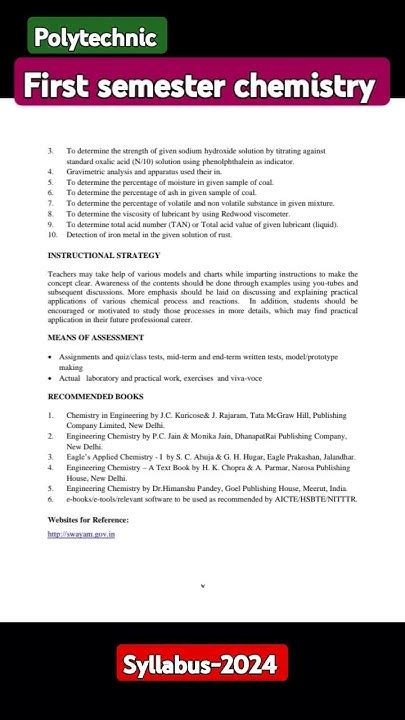 Polytechnic First Semester Chemistry