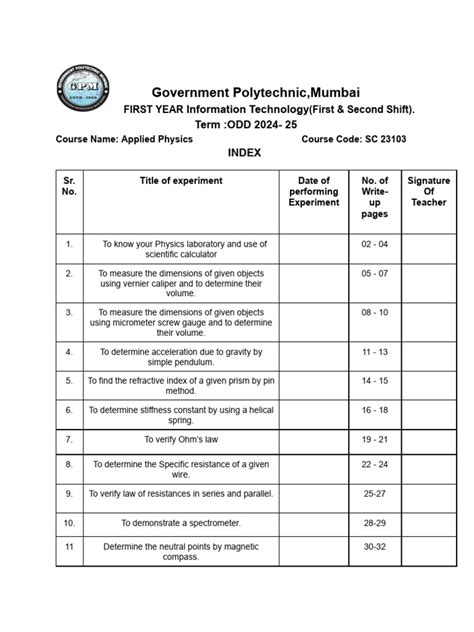 Polytechnic First Year Information Technology Lab Manuals