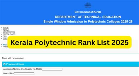 Polytechnic Rank List