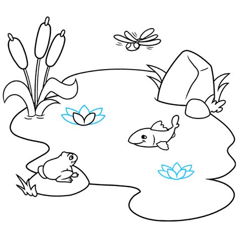 Pond Coloring Page Easy Drawing Guides Pond Life Coloring Page - Pond Life Coloring Page