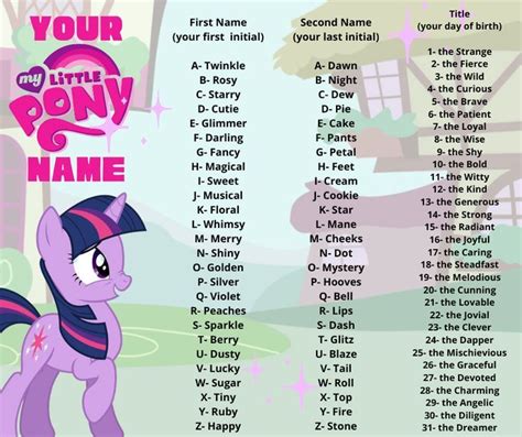 pony town name ideas