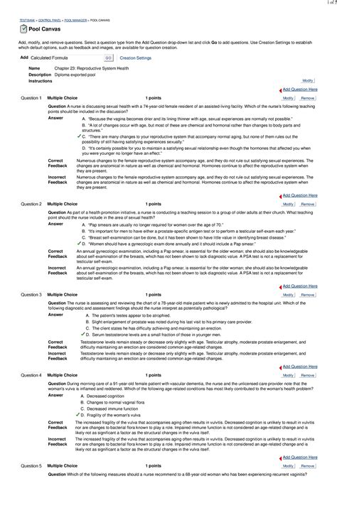 Pool Canvas Test Bank