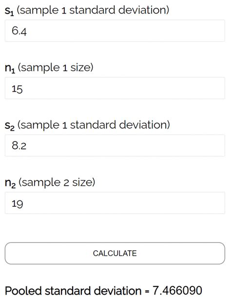 Pooled Standard Deviation