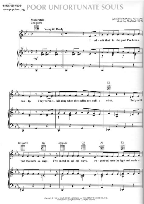 Read Online Poor Unfortunate Souls Sheet Music Pdf Wordpress 