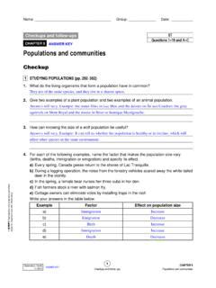 Population And Communities Answer Key