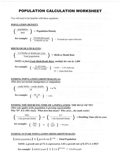 Population Calculation Worksheet Answers Bse Science Studocu Population Calculation Worksheet Answers - Population Calculation Worksheet Answers