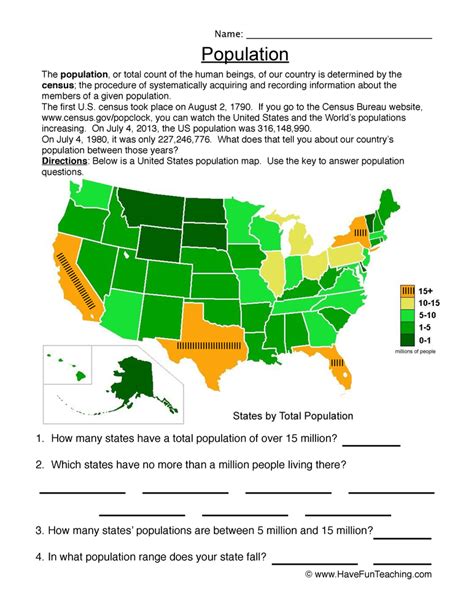 Population Map Worksheets Learny Kids Population Map Worksheet - Population Map Worksheet