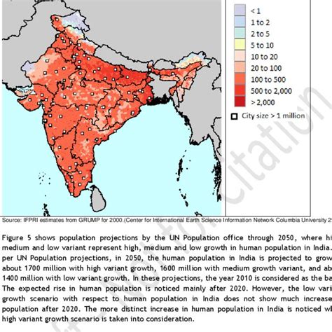 Population Per Square Kilometer In India