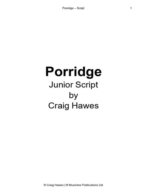 porridge script musicline