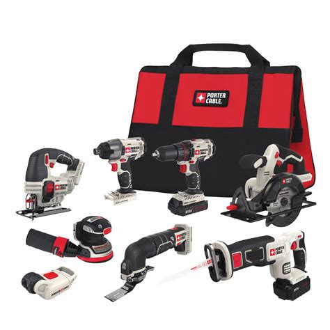 porter-cable 20-volt max lithium-ion 8-tool combo kit, pcck6118