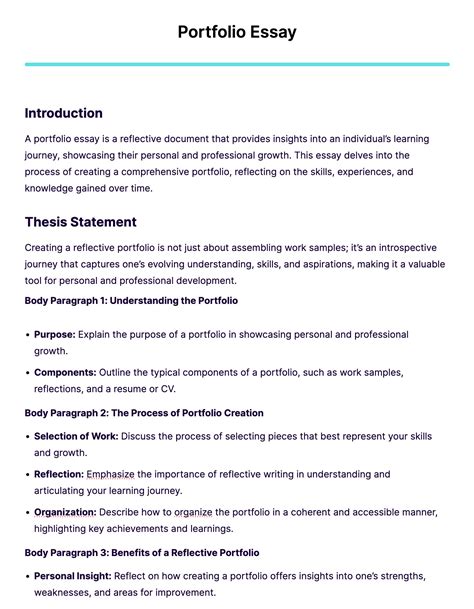 Portfolio Summative Reflective Sample Essay