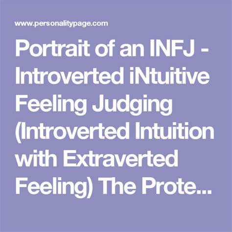 Read Online Portrait Of An Infj Introverted Intuitive Feeling Judging 