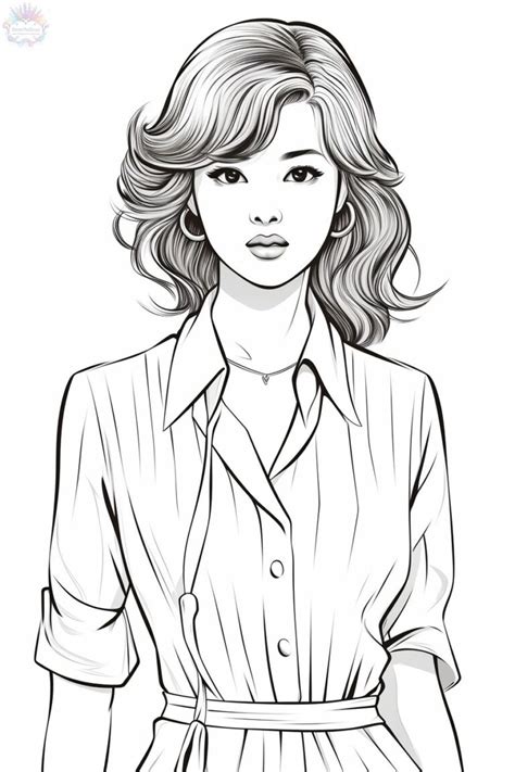 poses de mujer para colorear cuaderno de dibujo p