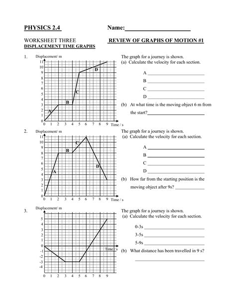 Position Time Graph Worksheet With Answers   Kinematics Motion Graphs Worksheet Answers - Position Time Graph Worksheet With Answers
