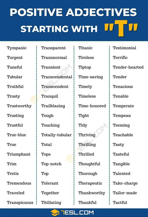 Positive Adjectives That Start With T Descriptive Words Positive Adjectives That Start With Th - Positive Adjectives That Start With Th