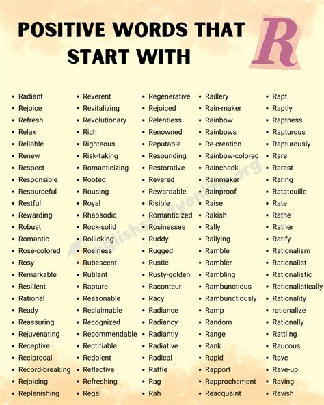 Positive Words That Start With R Easy Guide Easy Words That Start With R - Easy Words That Start With R