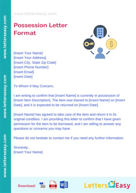 Possession Letter Format