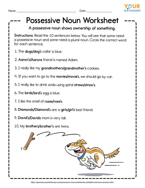 Possessive Nouns Homework Help Possessive Nouns Worksheet Middle School - Possessive Nouns Worksheet Middle School
