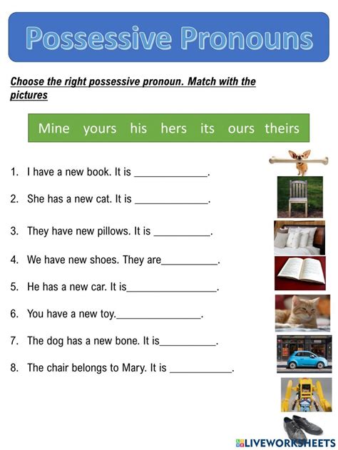 Possessive Pronouns Online Exercise For Grade 3 Year Possessive Pronoun Worksheet Grade 3 - Possessive Pronoun Worksheet Grade 3